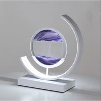 Lampe de Table LED en forme de sablier 3D, lampe de chevet, décoration de la chambre et la maison- Violet sable