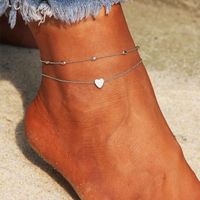 SHOP-STORY - Bracelet double chaine pour cheville - Argenté