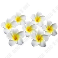TD® Kit de 100 pièces de fleur de Frangipanier hawaïenne de taille 6 cm décoration mariage exotique tendance et moderne en mousse