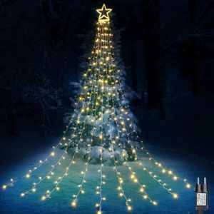 Rideau lumineux pas cher 144 LED Blanc froid, decoration noel - Badaboum