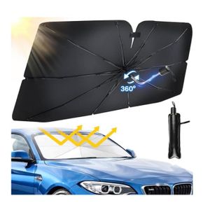 STARLYF Pare-Soleil Voiture pour Pare-Brise Car Parasol - VENTEO - Contre Les Rayons UV - Pare-Brise Avant Universel 140 x 80 cm - Parapluie Pare-Soleil Pliable pour Auto - Matériau réfléchissant