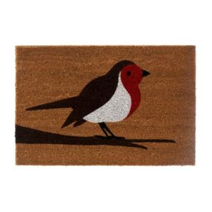 Paillasson En Coco Oiseau Rouge Gorge 0000000 Marron