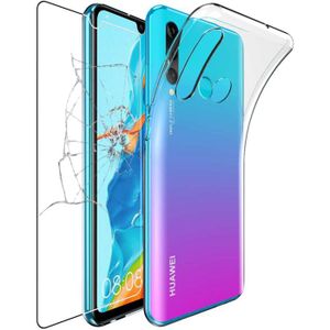 Yichxu Coque pour Huawei P30 Lite Silicone Glitter Housse avec Protection Caméra Anti-Rayures Souple TPU en Protection Antichoc Amour de Coeur légère Étui pour Huawei P30 Lite, Bleu