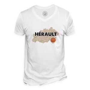 T-SHIRT T-shirt Homme Col V Hérault 34 Département Montpel