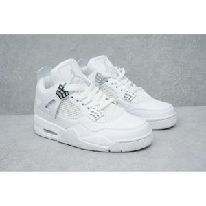 CHAUSSURES BASKET-BALL Baskets Airs-jorrdanns 4 Retro Blanc Noir Chaussur