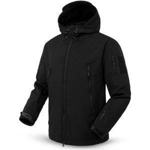 SOFTSHELL DE SPORT Veste Softshell Capuche Homme Impermeable JANZDIYS - Noir - Pour la Randonnée, le Camping