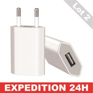 Adaptateur USB 2,1 A extra-plat pour prise Murale exigue