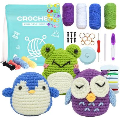 Kit Crochet Débutants Enfants - Avec Canard En Laine, Outils Inclus, Facile à Apprendre, Créatif, Cadeau Amusant - 4