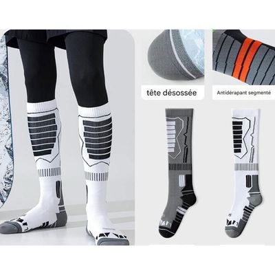 KEYRI 3 Paires Chaussettes De Football Sport Enfant, Grip Socquette Antidérapante, Taille Unique De Course Convient 7 à 13 Ans (Coton, Noir+Blanc
