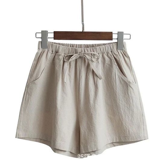 GORGLITTER Femmes Élégants Shorts à Jambes Larges Et Taille Haute Avec Fermeture Éclair Et Chaîne, Noir, S