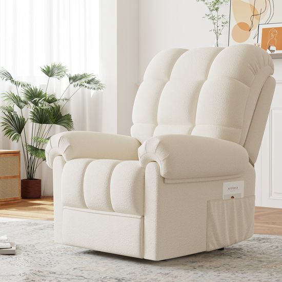Fauteuil de Relax Réglable électrique en Velours Teddy,Fauteuil Canapé