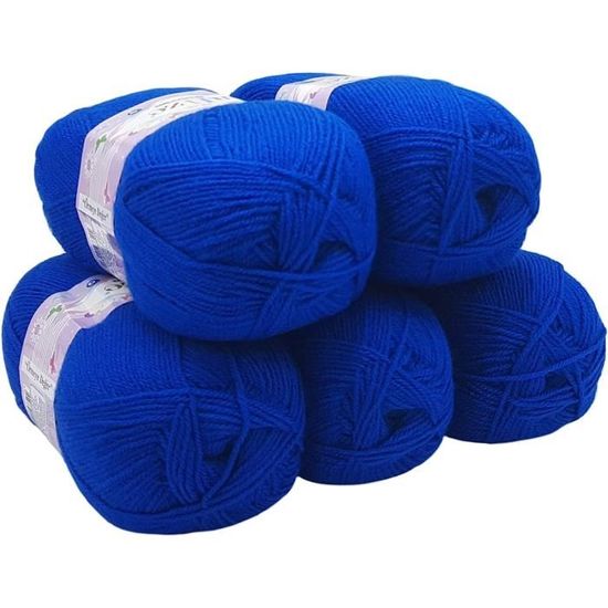 Laine à Tricoter Chenille Wollbiene Softy Color - Lot 5 Pelotes 100g - Super Bulky Pour Bébé - Blanc/Beige