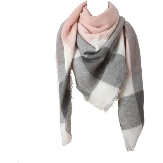 Écharpe Femme Triangle En Coton - 200x120 Cm - Coloris Assortis - Douce Et Chaude - Parfaite Pour L'automne Et L'hiver