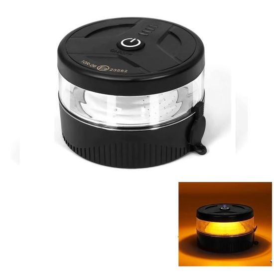 Gyrophare LED Orange, Sans Fil, Magnétique , Clignotant, Rechargeable