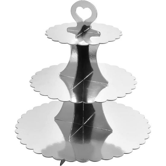 Présentoir à Gâteaux 3 Niveaux En Bois Petyoung - Rustique, Plateaux Amovibles - Pour Mariage, Anniversaire, Buffet - 11