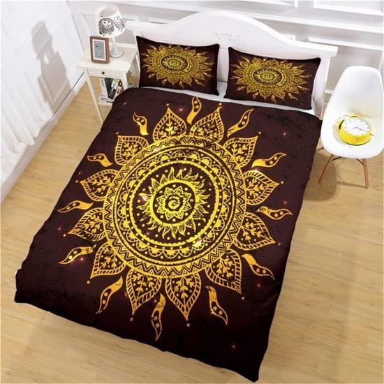 Housse de Couette - 220x240cm Bohème Indien Mandala Parure De Vintage