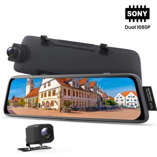 AUTO-VOX 1080P Dashcam avec Sony Sensor,Vision Nocturne, Rétroviseur à Ecran Tactile de 9,35 Pouces avec Caméra de Recul