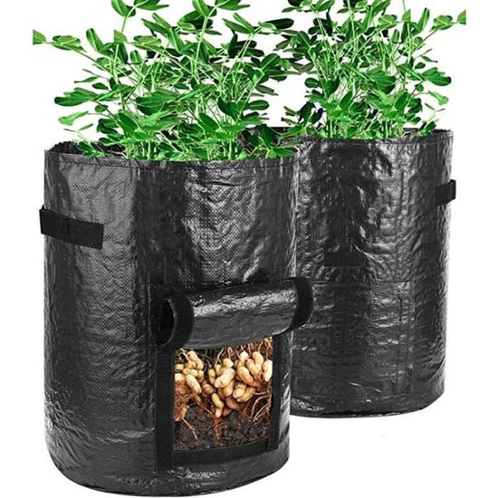 Lot De 4 Sacs De Plantation En Tissu 3 Litres Avec Étiquettes PVC - Respirants Et Réutilisables