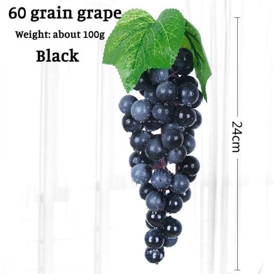 Fausses Grappes De Raisin Décoratives - 3 Couleurs (violet, Noir, Vert) - Polyéthylène Réaliste - 13 Cm - Pour Mariage, Table, Jardin