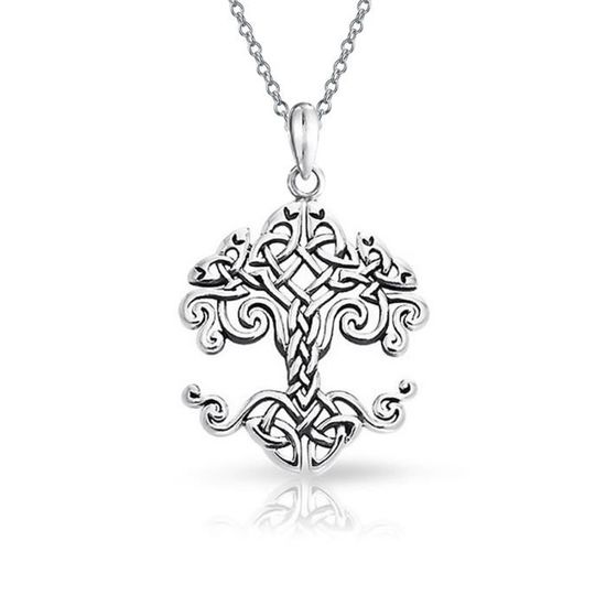 Collier Celtique Femme En Argent Sterling 925 – Pendentif Nœud De Sorcière, Chaîne Ajustable 45+5 Cm, Cadeau Saint-Valentin Noël