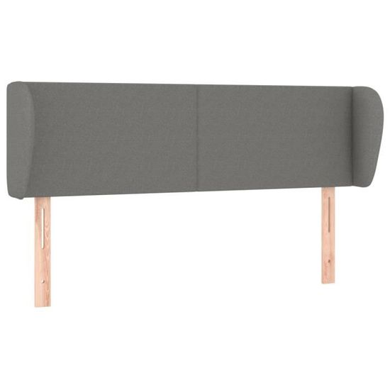 Tête De Lit Tissu Gris Foncé Avec Oreillers Intégrés 147x23x78/88 Cm
