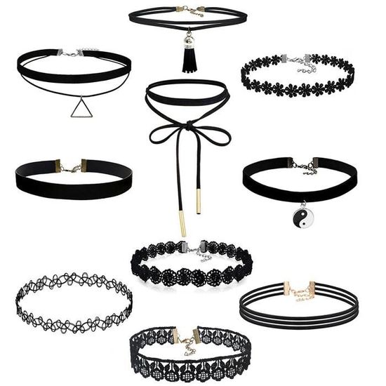 Lot De 12 Colliers Ras-de-cou élastiques Multicolores – Pour Femme Et Enfant, Accessoire Mode Décontracté