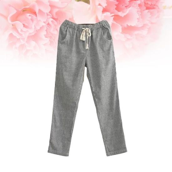 Pantalon Sarouel Femme Coton/lin - Style Bohème Hippie Ample | Respirant, Extensible, Pour Yoga, été, Décontracté - 3