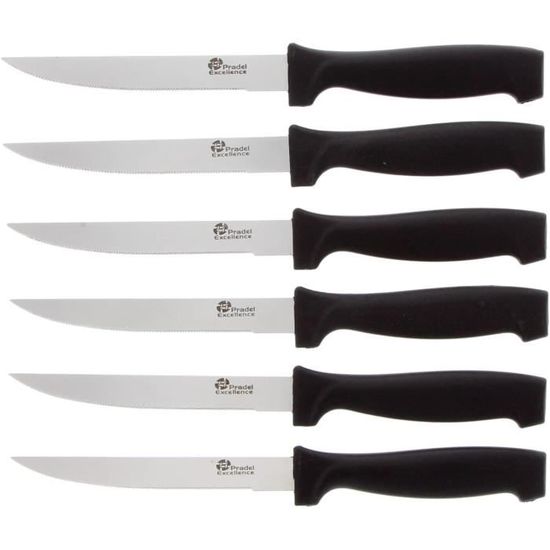 Lot De 4 Couteaux à Steak Pradel Excellence 10 Cm - Manche Bois 3 Rivets - Neuf