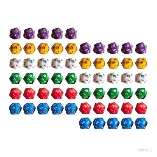 Dés 30 Faces Lot De 5 Dés Polyédriques D30 En Acrylique - 30 Faces Dés 30 Faces Lot De 5 Dés Polyédriques D30 En Acrylique - 30 Faces