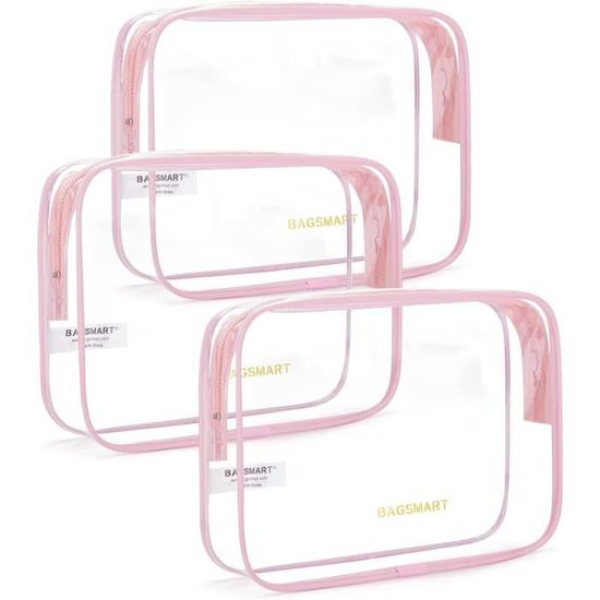 Sac de toilette transparent approuvé par la TSA, sac de voyage imperméable pour maquillage et cosmétiques, conforme aux normes pour femmes et hommes