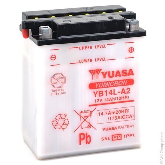 Batterie moto YUASA YB14L-A2 12V 14Ah