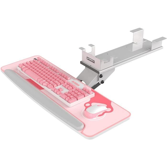 Plateau Clavier Roulant YXZN - Support Amovible Sous Bureau Avec Plateau Souris Réglable