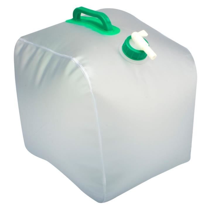 ABBEY CAMP Jerrican - 20 L - 100% PVC - Modèle avec bouchon à vis, réglable en hauteur
