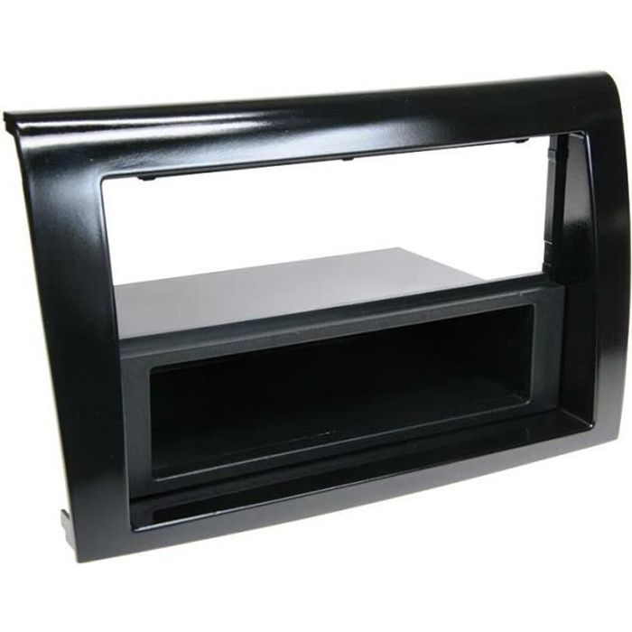 Adaptateur de façade 2-DIN avec vide poche FIAT Bravo 2007 > noir piano