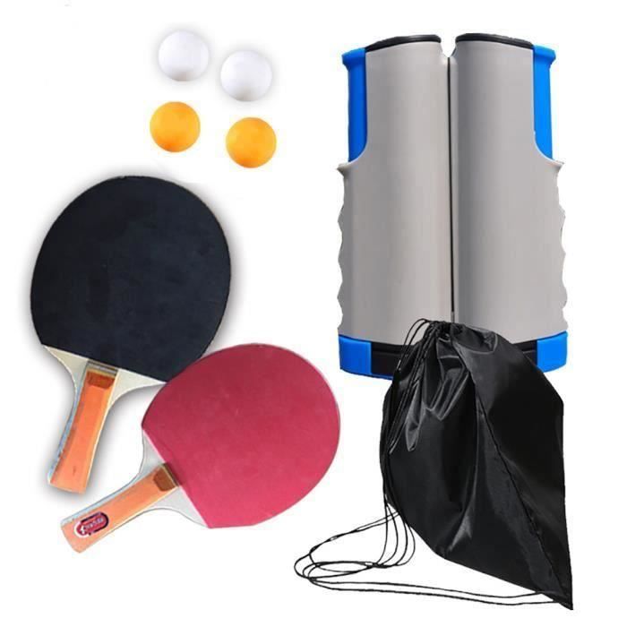 Raquette De Ping Pong, Set De Tennis De Table avec 1 Filet tennis de table,2 Raquette Ping Pong +4 Balle,t1