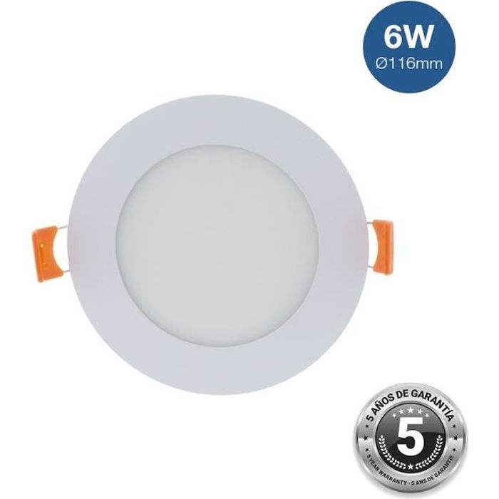 Spot LED encastrable extra-plat rond 6W - Température lumière :Blanc Chaud