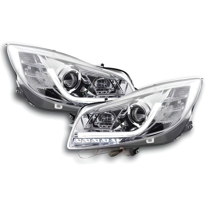 Paire de feux phares avant Opel Insignia de 2008 a 2013 Daylight DRL chrome
