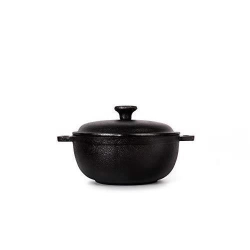 THE CHEF COLLECTION – Cocotte ronde, fonte naturelle non émaillée, pour cuisiner naturellement avec le goût authentique des aliments