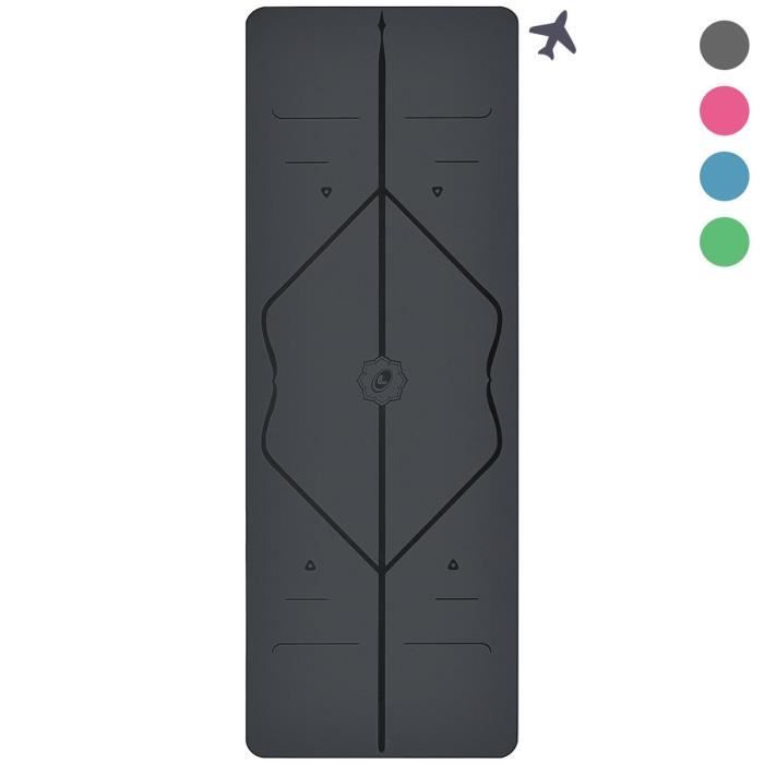 Liforme Le Tapis de Yoga Travel Le Tapis de Yoga écologique, transportable, léger et antidérapant avec Un système Unique et Origi