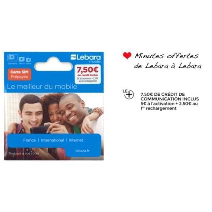 CARTE SIM PRÉPAYÉE LEBARA MOBILE