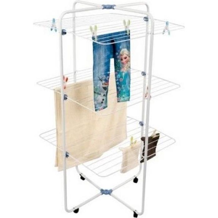 SÉCHOIR ETENDOIR A LINGE PORTANT VETEMENT TOUR ROUE ROULETTE PLIANT 30M