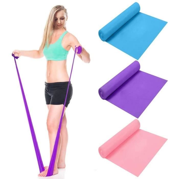Bande Élastique Fitness Lot de 3 - Élastique Musculation Bande de Resistance Extra Long 2M Résistance Band en Latex Naturel 3 N,470