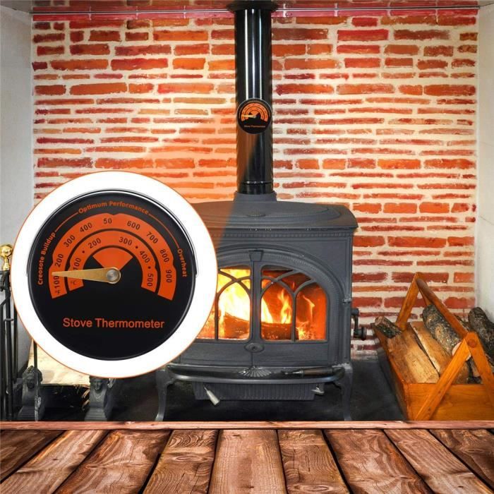 AR1845 Thermomètre de poêle magnétique alimenté par la chaleur pour poêle à bois poêle à bois brûleur de cheminée ventilateur de che