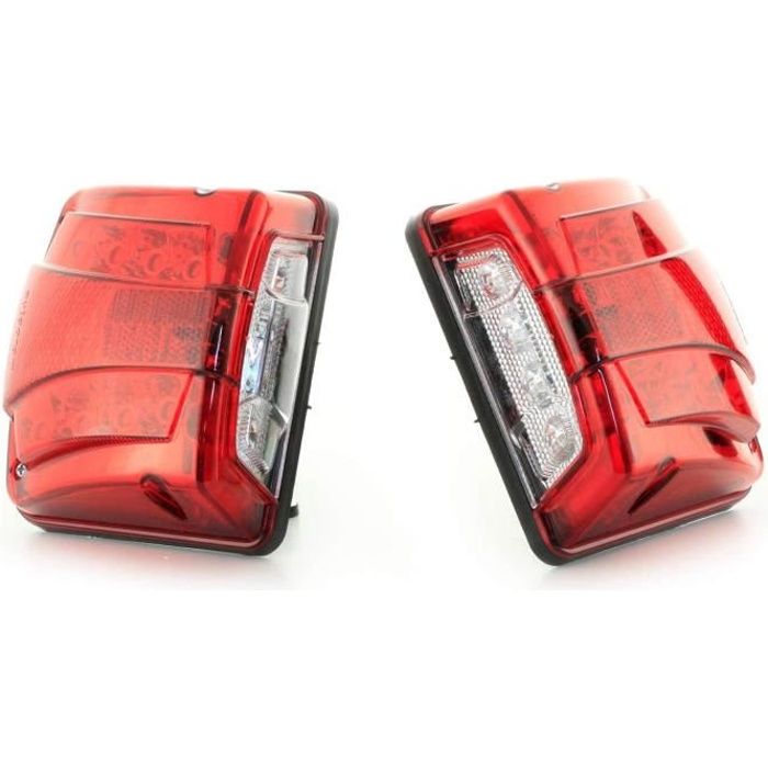 24V LED 2x Double Fonction Feux Blanc Plaque Immatriculation Lumière Et Rouge Feu Position Camion Remorque Châssis