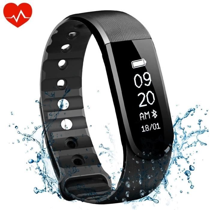 Bracelet d'activité Cardiofréquencemètre Bracelet Connecté Sport Avez Suivi de Fréquence Cardiaque Smart Band Bluetooth 4.0 avec Pod