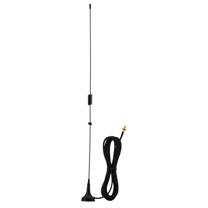 Antenne pour autoradio, Antenne magnétique pour voiture UHF + VHF SMA-Famale avec câble de 3 mètres adapté pour Kenwood Baofeng