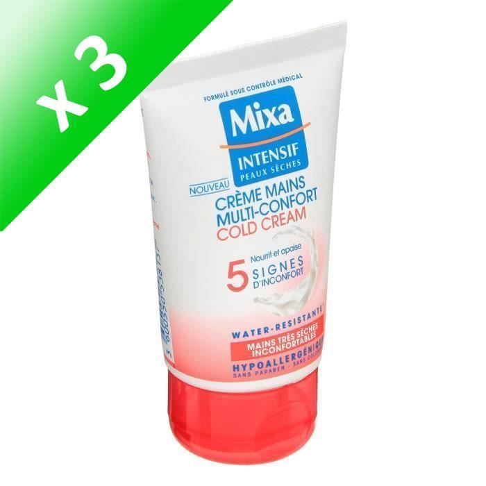 Lot De 3 - MIXA Crème pour les mains Froid 50ml