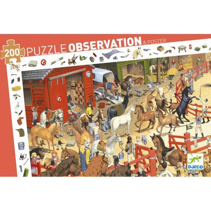 Puzzle d'observation 200 pièces - EQUITATION