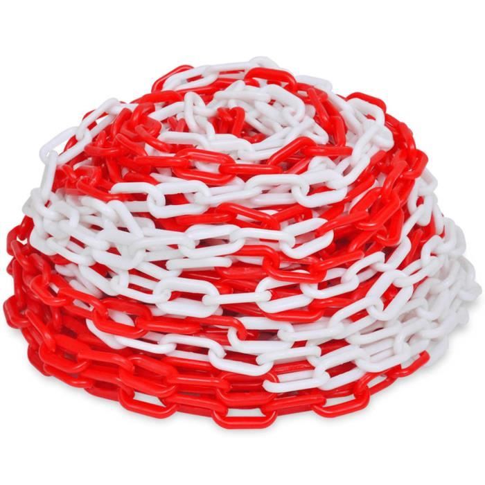 Chaîne de sécurité rouleau chaîne d'avertissement en plastique Rouge et blanc HB010