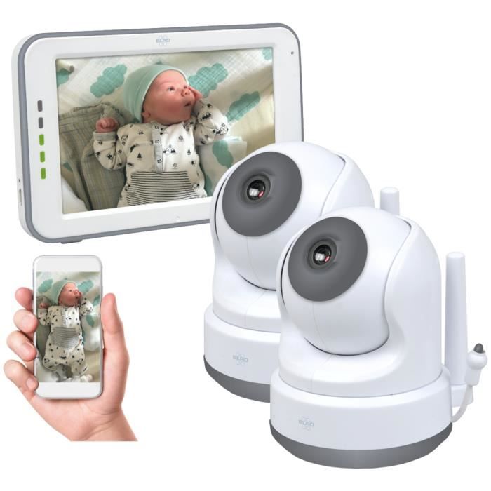 ELRO BC3000-2 Baby Monitor Royale HD Babyphone avec écran Tactile de 12,7 cm et Application - avec caméra supplémentaire